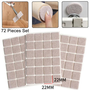 Thicken 3mm Self Adhesive Felt Chair Leg Pads Floor Protectors Furniture Legs Table Leg Covers Round Bottom Anti-Slip Pads 72PCS
