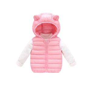 [Fast Delivery] 1-7Y Kids Winter Hooded Vest Thicked Warmth Coat for Outdoor Kids Outfit