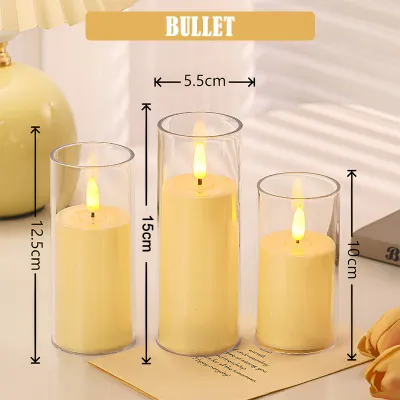 LED Flickering Candle Light Battery Operated Flameless Pillar Night Lamp Party Deco Lilin Lampu 电子蜡烛