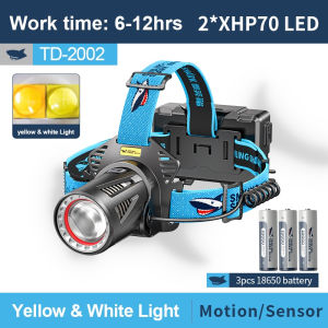 SmilingShark TD2002 LED Headlamp Super Bright Headlight Flashlight Head Torch P100 USB Rechargeable High Power Zoomable Waterproof Outdoor