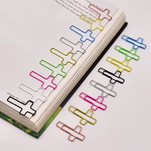 50 Pcs Journal Paper Clips Crosses Shaped Paper Clip Planner Clips Small Bookmarks for Office