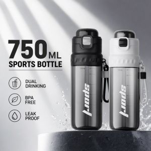 Yummy.miya Water Bottle Large Capacity Dual Use With Spray For Outdoor Sports Gym Cycling Mountaineering