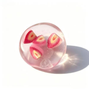 Strawberry Orange Coconut Oil Squishy Ball - Clear Jelly Kneading Toy for Stress Relief