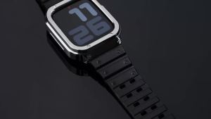 SUP Stainless Steel Case and Bands Compatible with Watch Band 44mm Men Rugged Bumper Metal Case Cover and TPU Band for iWatch Watch Series 6 SE 5 4(Black)