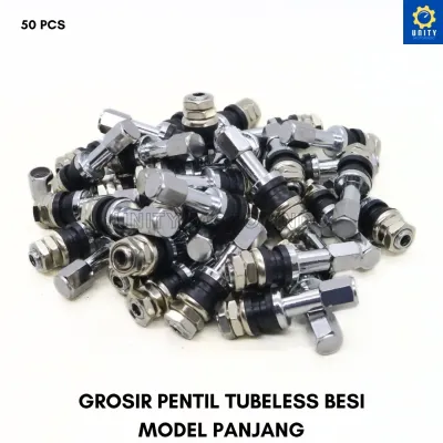 GROSIR 50 PCS PENTIL TUBELESS BESI PANJANG PENTIL MOTOR BAN TUBLES