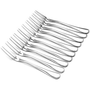 10/5Pcs Stainless Steel Fruit Fork /Cake Snack Dessert Salad Flatware Fork /Cutlery Set Flatware Dessert Forks for Home Kitchen or Restaurant