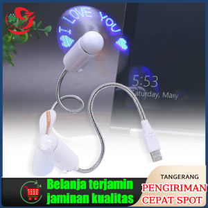 Teks Yang Dapat Diedit Kipas Angin USB Mini DIY Lampu Led Jam Meja Laptop Waktu
