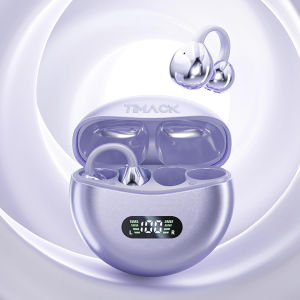 TIMACK New Q71 OWS Open-ear Wireless Earphones Bluetooth 6.0 Soft Silicone Ear Clip Travel Earbuds Hidden Magnetic Digital Display