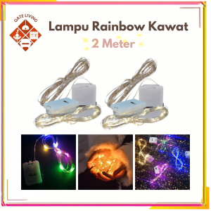 Lampu LED Kawat Rainbow 2 Meter Lampu Warna Warni NATAL