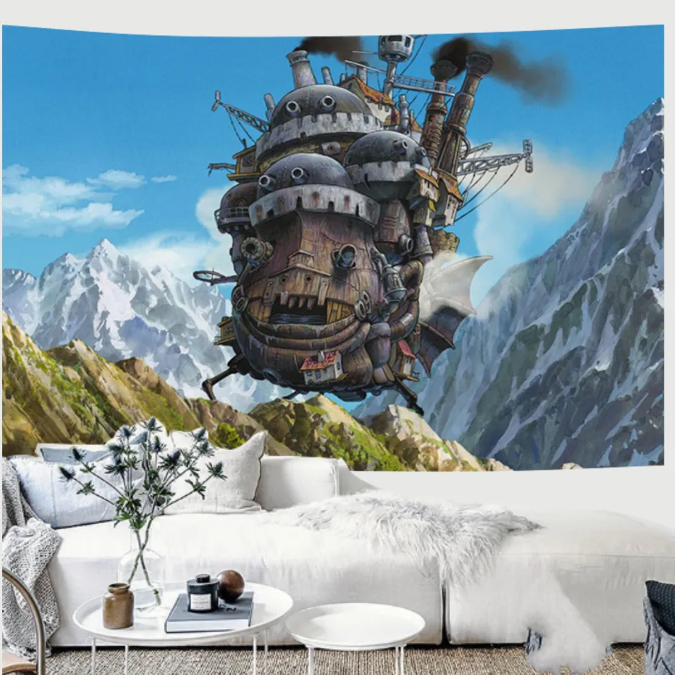 Howl Moving Castle sy Tapestry Japanese Anime Movie Wall Art Anime