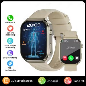 【ปกป้องสุขภาพ】smartwatch น้ำตาลในเลือดที่ไม่รุกรานนาฬิกาสมาร์ทน้ำมันเลือดกรดยูริกอุณหภูมิร่างกาย การตรวจสอบความดันโลหิต นาฬิกาสมาร์ทสำหรับผู้ชายผู้หญิง สร้อยข้อมือ บลูทู ธ For Huawei Xiaomi Android IOS Phone