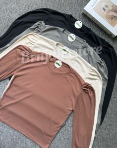 Puffy Shoulder Top Blouse Wanita Ala Korea Style