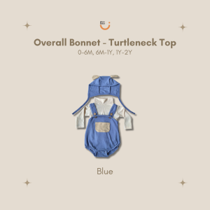Mioubaby overall + top turtleneck free bonnet / overall baby/ turtleneck baby / top baby / overall
