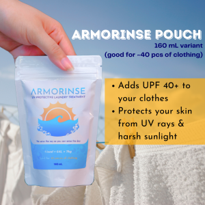 Armorinse UVprotective Laundry Treatment Pouch (160 mL) gives UV protection for skin and clothes