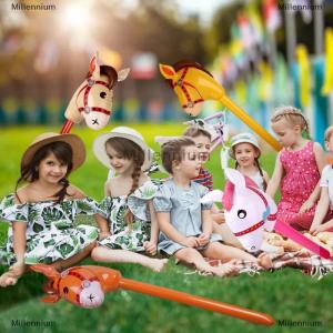 [COD] Millennium 1Pcs Inflatable Horse Head Balloon Blow Up Pony Stick Toy Halloween Party Supplies Inflatable Stick Childrens Toys