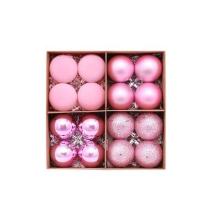 YOUSHI TOP 16 miếng Bộ đồ trang trí Giáng sinh Mạ điện sáng bóng Vải nhung lông Những quả bóng Giáng sinh phủ nhung Trang trí nhà cửa mùa lễ hội Nhựa nhẹ Đồ trang trí treo ngày lễ Nhà ở gia đình