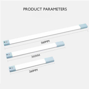 Vimite 56CM LED Motion Sensor Night Light Room USB Rechargeable Dimming Cabinet Light Eye Protection Bedside Lights for Bedroom Bathroom Wardrobe Corridor Living Room Warm White 人体感应橱柜灯夜灯