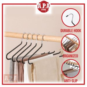 APA Premium Clothes Hanger Hook Anti Slip Trousers Magic Hanger Slack Pants Hanger Organizer Stainless Steel Penyangkut Baju