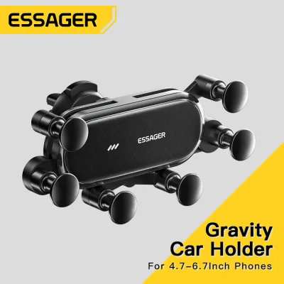 Essager Six Points Gravity Car Phone Holder Air Vent Clip GPS Mount Stand For iPhone 12 Samsung Xiaomi Smartphone Holder Support