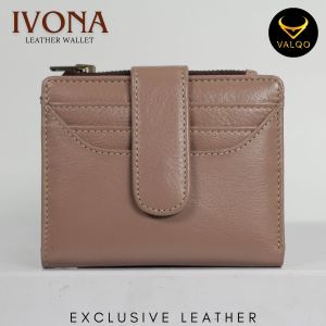 VALQO IVONA Dompet Kulit Sapi Dompet Kartu Wanita Resleting Dompet wanita Dompet kecil Dompet Pendek