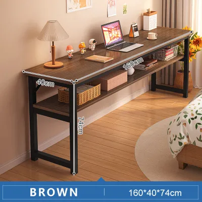 JIAJU 160cm/140cm Home Office Table Double Layers Computer Table Writing Desk Modern Household Bedroom Long writing desk PC Laptop Table 学习桌