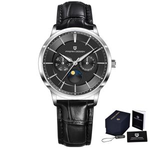 Pagani Design 40mm Multifunctional Mens Quartz Watch Japan Movt Moon Phase 100m Waterproof Sapphire Glass Wristwatches For Man
