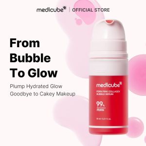 Medicube PDRN Pink Collagen Bubble Serum 95ml|99% High‑Purity Salmon PDRN|Bubble‑To‑Glow Texture|Plump Hydrated Glow|Prevent Cakey Makeup|Deep Hydration Facial Serum|Nourishing Revitalizing Essence