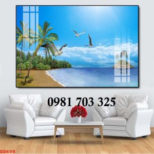 Tranh gạch cảnh biển trang trí 3D