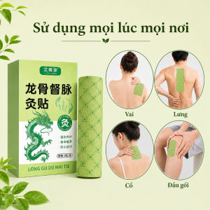 Miếng Dán Long Cốt Đốc Mạch 5 Miếng | Miếng Dán Thảo Mộc Giảm Đau Lưng | Dán Vai Gáy Cột Sống Bản Dài