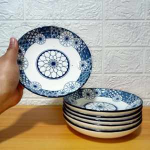 SET FOR 6 PIECES FRUIT PLATE PORCELAIN / CELADON / CERAMIC WARES SIZE 6.5 INCHES X 1 INCHES