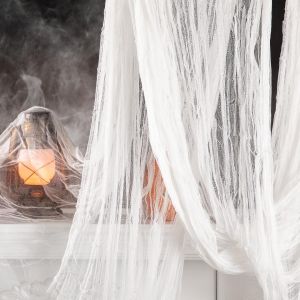 Horror Halloween Spider Web Creepy Cloth Bloody Gauze Bat Decor Spider Happy Halloween Ornaments for Home Haunted House Party Props