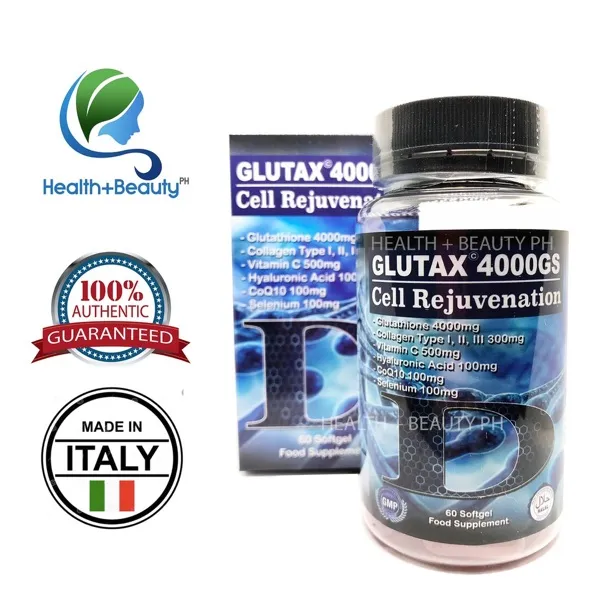 Glutax 4000GS Glutathione with Vitamin C and Collagen Cell Rejuvenation 60  Capsules Antioxidant Skin Health Whitening And Anti-Aging Glowing Skin  Vitamins - Lazada