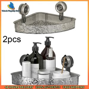 Vktech Suction Cup Bathroom Wall Shelf for Toothbrushes and Toiletries Multi-Functional Clear Storage Caddy