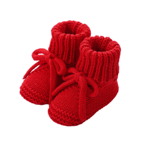 Adjustable Bowknot Tie Cotton Booties For Infants Breathable Knit Construction Slip Resistant Bottom Design Cosy Shoes