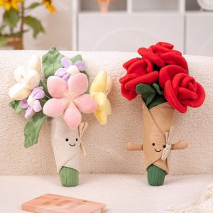 Cartoon Jellycat Rose Bouquet Plush Doll Creative Flower Bouquet Valentine Christmas Graduation Birthday Gift