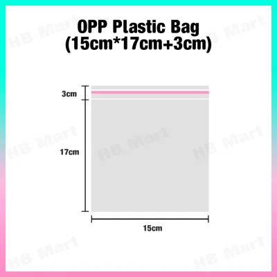 100pcs OPP Self Adhesive Plastic Bag Transparent Packing Plastik Beg Tudung Baju Buku PP02