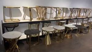 Stainless steel tea table modern simple living room round negotiation table sofa moving corner table marble light luxury side table supplementary order needed