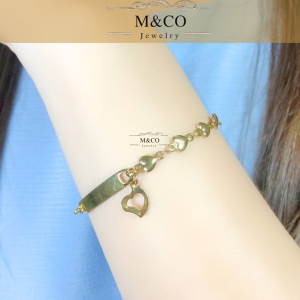 M&Co Jewelry - Gelang Titanium Love Bintang Rantai Gold Anti Karat Awet Tahan Lama Kekinian Fashion Cewek Korean Style Tangan