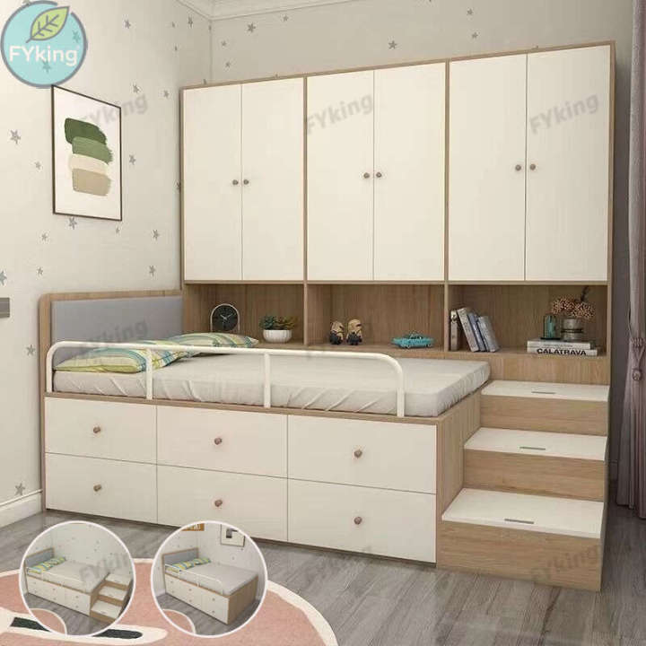 🔥Free Shipping🔥 FYking Tatami Bed Wardrobe Integrated Raised Bed Small ...
