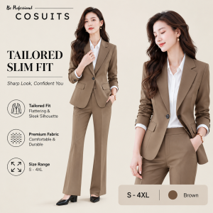 Cosuits Women Office Suit Set Blazer and Pants Elegant Formal Workwear Korean Style Size S-5XL