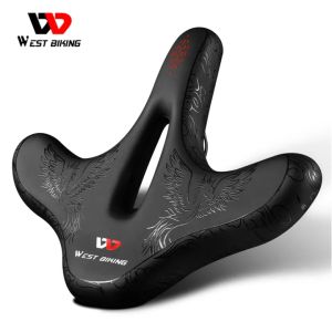 WEST BIKING Bicycle Saddle Widen Comfortable MTB Bike Saddle Seat Hollow Breathable Mountain Bike Cushion Saddle Bike Accessories