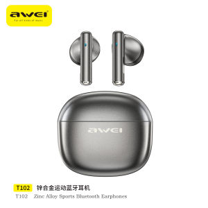 Awei T102 Bluetooth Earphone Wireless In-Ear Sports Suitable Air Pro Hi-Fi Bass Game Headset Touch Earbuds High-End Headphones Business For iPhone 17 Pro Max 16 Plus iPad iPods Samsung Tablet OPPO Vivo Xiaomi Realme Honor Huawei infinix HTC LG Sony