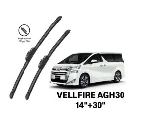 Toyota Vellfire (AGH30) 2015-2021 High Grade Soft Elastic Rubber Wiper Genuine DURABLE CLEAR 14”30” FIT PUSH BUTTON ( 2PCS )