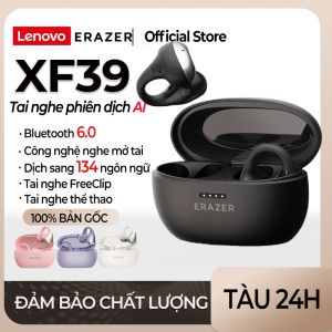 Lenovo ERAZER XF39 Tai Nghe Phiên Dịch AI Tai nghe nhét tai Tai nghe dịch ngôn ngữ Tai nghe không dây Bluetooth 6.0 Hỗ trợ dịch 134 ngôn ngữ Đèn báo pin Tai nghe thể thao không dây Có micro Tai nghe doanh nhân Chống nước IPX5