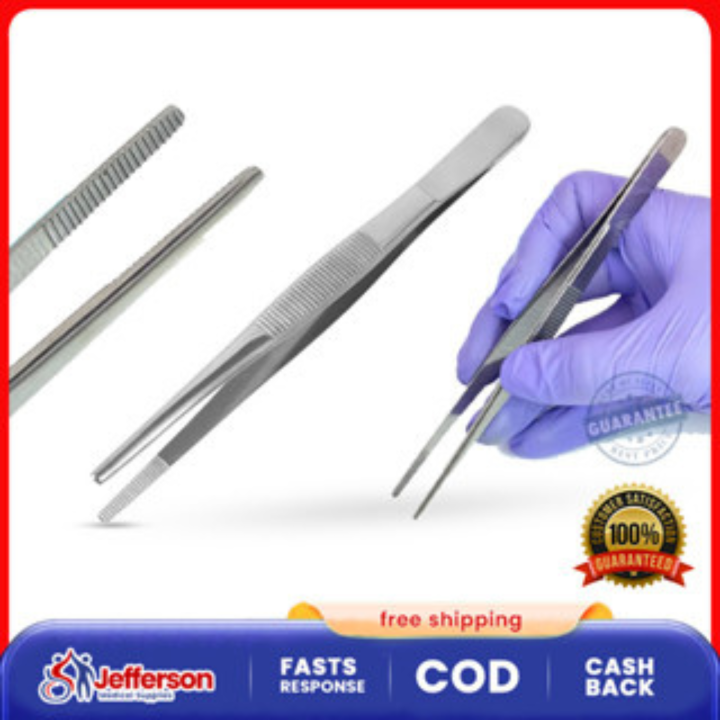 Medentra 5.5" Surgical Thumb Tissue Forceps – Serrated, Stainless Steel, Dentistry