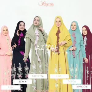 100% REALPIC Gamis Syari Azizah Set by Ray.Na - Syari Bordir Rayna