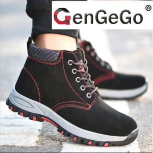 Brand GenGeGo COD (Datang Dalam 3 Hari)Sepatu Safety Pria Ujung Besi Baja Sepatu Kerja Septy Proyek Mode Sport Safety Shoes Men