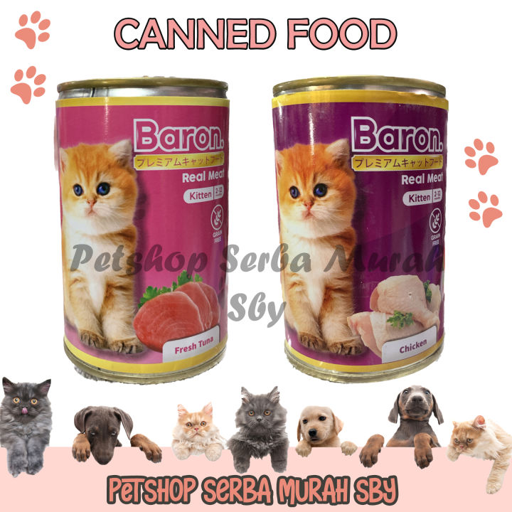 Baron Kaleng Kitten Tuna atau Chicken 400gr Makanan Basah Kucing
