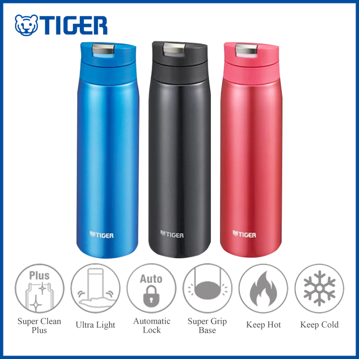 Tiger Water Bottle Tumbler MCX-A501 Hot Cold Vacuum Insulated Stainless  Steel Drinking Bottles Slide Push Open Automatic Lock Ultra Light Super