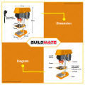 BUILDMATE Ingco Drill Press 350W 13mm 1/2HP 5-Speed Cast Iron Benchtop Drill Press Table Drill DP133505-5 - IPT. 